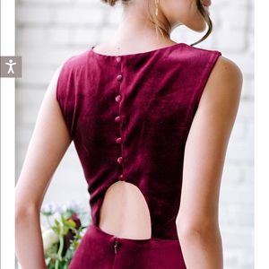 Revelry Cleo velvet bridesmaid dress